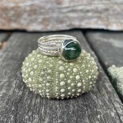 New Zealand Pounamu Greenstone: Marsden Flower & Sterling Silver Fine Unity ring