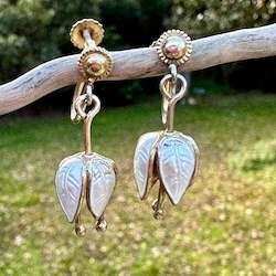 Earrings: Vintage Norwegian enamel earrings