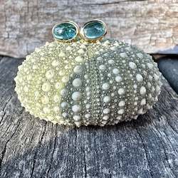 Earrings: Indicolite tourmaline studs