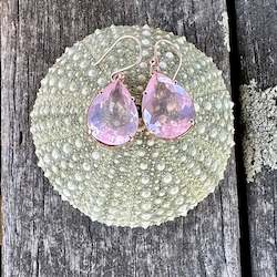 Earrings: Brazilian rose quartz earrings
