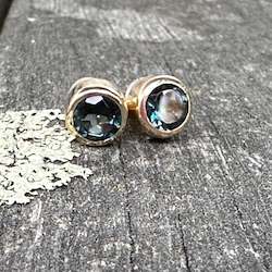 Earrings: London blue topaz studs