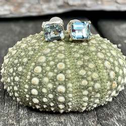 Earrings: Aquamarine stud earrings