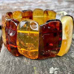 Baltic Amber: Butterscotch and cognac cuff bracelet