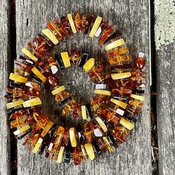 Baltic Amber: Faceted multi colour Baltic amber necklace