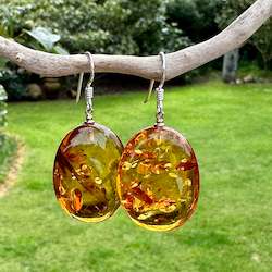 Earrings: Cognac Baltic Amber earrings