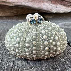 Earrings: 4mm London Blue topaz studs