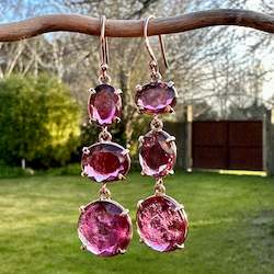 Earrings: Brazilian pink tourmaline Wild at Heart earrings
