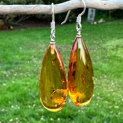 Earrings: Baltic Amber drop earrings