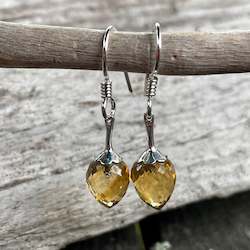 Earrings: Faceted Citrine Drop Earrings