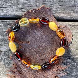 Baltic Amber: Lentil shape Baltic Amber bracelet