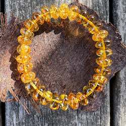 Baltic Amber: Cognac Baltic amber rondel bracelet