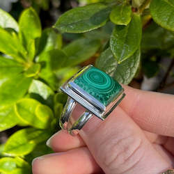 Rings: Square Malachite Ring