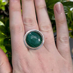 Rings: Round Malachite Ring