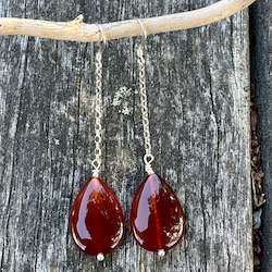 Earrings: Carnelian drop earrings