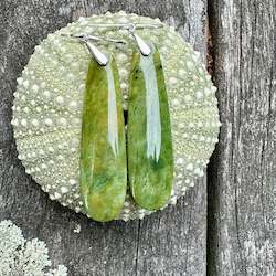 New Zealand Pounamu Greenstone: Marsden Flower greenstone matched earrings