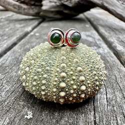 New Zealand Pounamu Greenstone: 4mm New Zealand greenstone studs