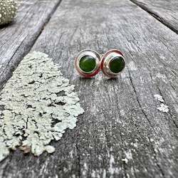 New Zealand Pounamu Greenstone: 5.5mm New Zealand greenstone studs