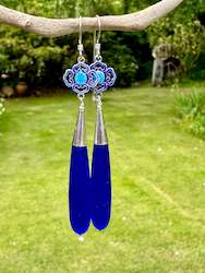 Earrings: Seaglass and enamel earrings