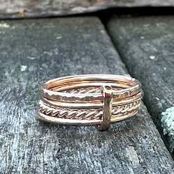 Rings: 9 carat Rose gold fine unity ring