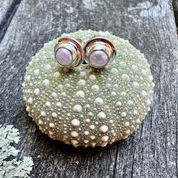 Earrings: 5mm white freshwater pearl studs