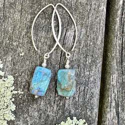 Earrings: Labradorite chunk earrings