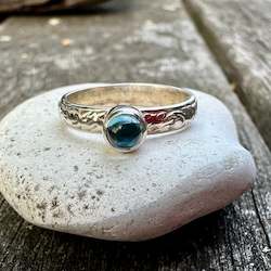 Half Price: Tiny blue topaz ring