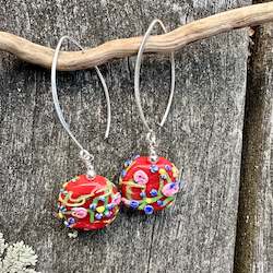 Earrings: Antique venetian glass earrings