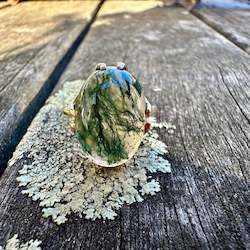Rings: Vintage moss agate ring