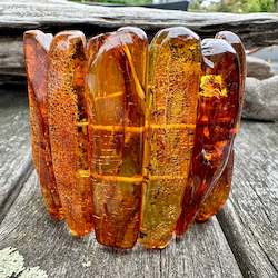 Baltic Amber: Cognac Baltic amber cuff bracelet