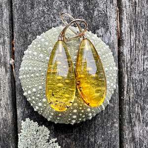 925 Silver: Baltic Amber drop earrings