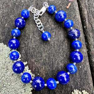 925 Silver: Lapis lazuli bracelet
