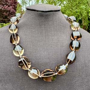 925 Silver: Brazilian smoky quartz necklace