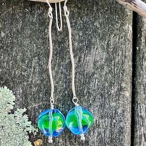 Vintage Glass: Vintage 2 colour earrings