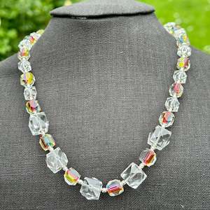 Vintage Glass: Vintage rainbow glass necklace