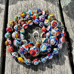 Vintage Glass: Vintage Venetian Millefiore necklace