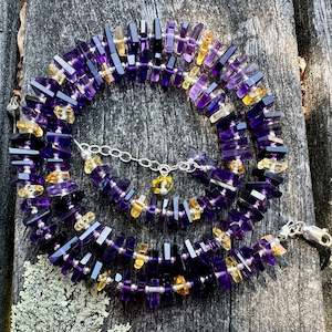 Necklaces: Brazilian amethyst and citrine necklace