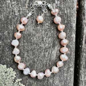 Pearls: Pale pink freshwater pearl bracelet