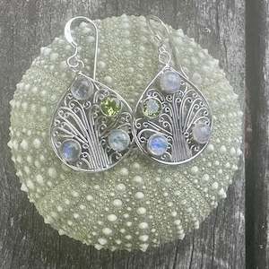 Shop All: Peridot & moonstone earrings