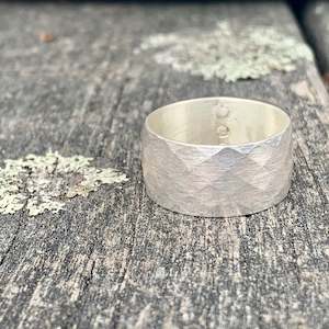 Half Price: Sterling Silver Criss-Cross Riveted Ring