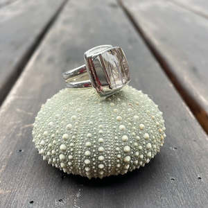 Half Price: Square Rutilated Quartz Ring
