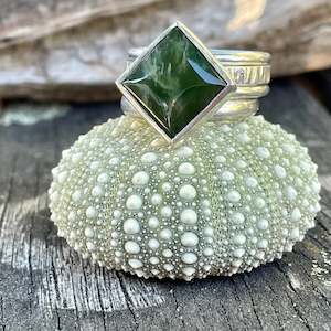 Shop All: Square NZ Greenstone Unity Spinner Ring