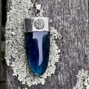 Half Price: Blue glass and sterling pendant