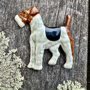 Shop All: Vintage enamel and sterling airedale brooch