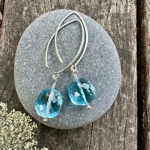 Shop All: Faceted blue topaz earrings