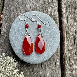 Shop All: Faceted carnelian drop earrings