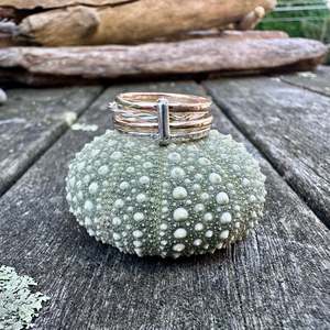 Spinner And Unity Rings: 9ct rose gold and sterling silver fine unity ring