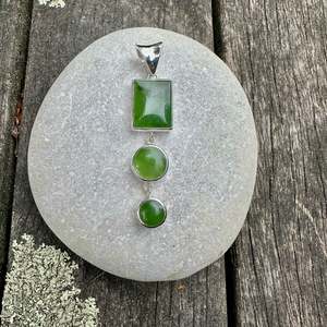 Shop All: Sterling silver 3 tier pounamu pendant