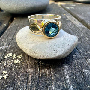 Shop All: Faceted swiss blue topaz Amore ring