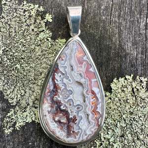 Half Price: Large crazy lace agate pendant