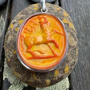 Half Price: Vintage czech glass minotaur pendant